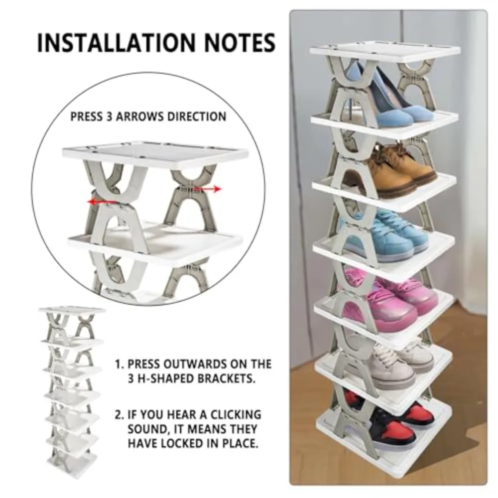 Foldable Shoe Rack Storage Household Multistorey Moisture-Proof Plastic Shoes Rack Door Entrance Vertical Collapsible Shoe Shelf shoe rack
