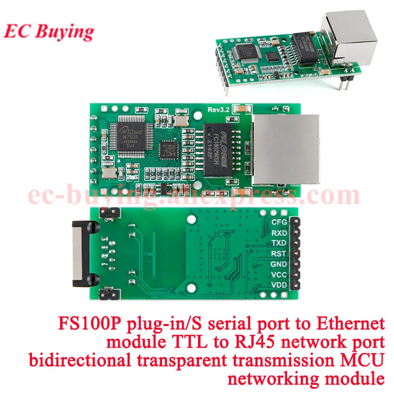 Seriell zu Ethernet-Netzwerkmodul CH9121 Mini ENC28J60 W5500 RC5 WT32-ETH01 FS100P LAN8720 CH9120 XL9120 W5100 R3 STM32 Board – Detail 19