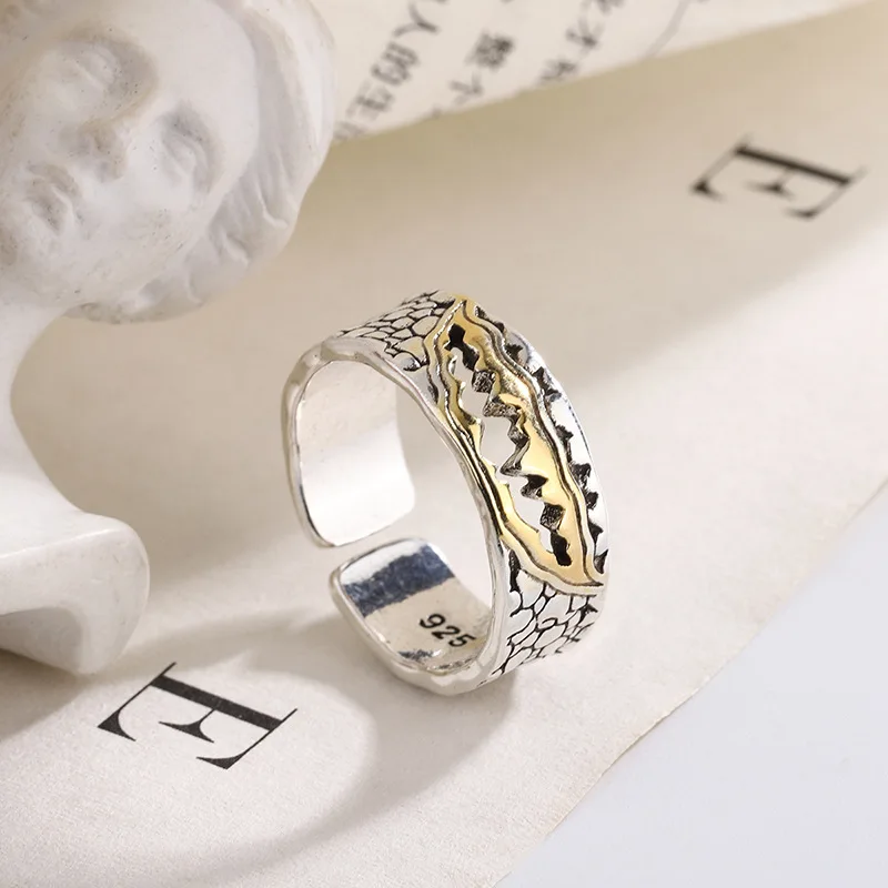 

925 Sterling Silver Devil Teeth ​Adjustable Rings For Women Vintage Luxury Accessories Wholesale Free Shipping and Free Shipping