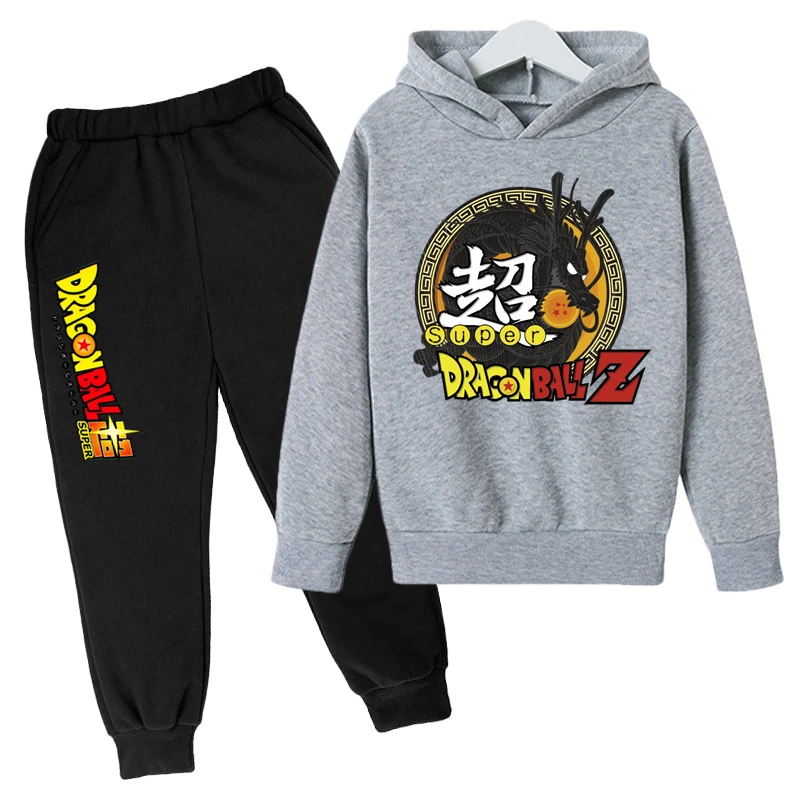 

New Dragon Ball Hoodie Kids Spring Sportswear Boys and Girls Goku Sweatshirt Boys Clothes Girls Set Hoodie Pantsuit Children