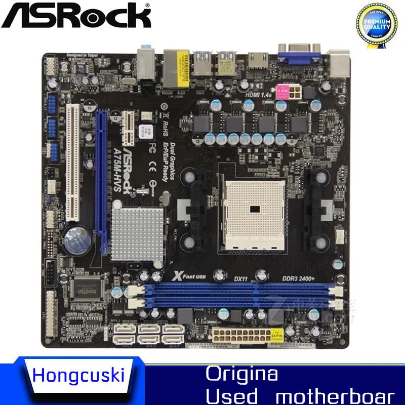 

A75M HVS для ASRock A75M-HVS материнская плата разъем FM1 DDR3 для AMD A75 оригинальная десктопная материнская плата SATA3 б/у материнская плата