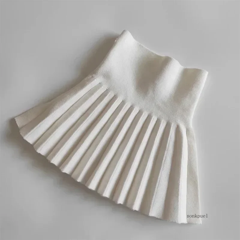 Children skirts Baby girls knit skirt autumn winter princess pleated children school high waist mini tutu skirts kids clothing