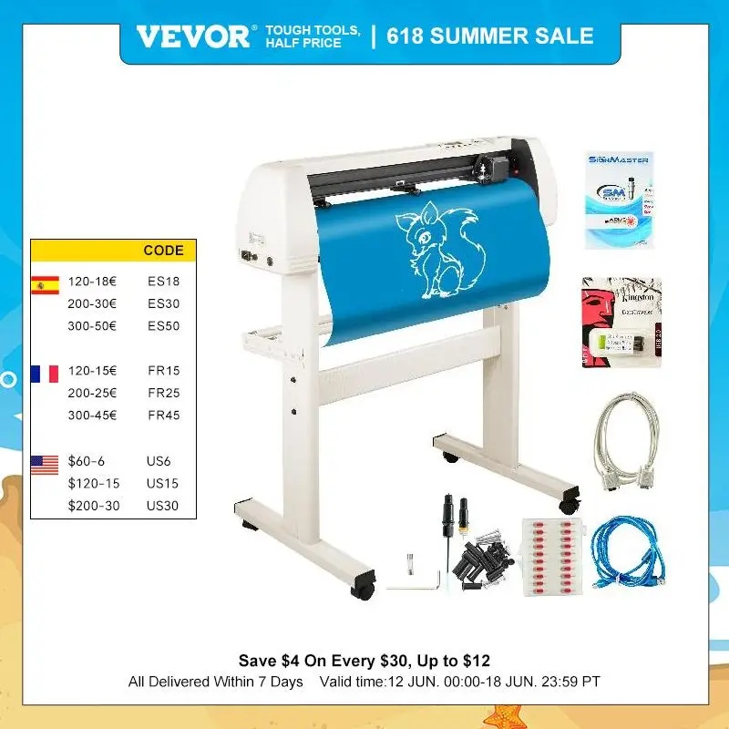 Vevor Vinyl Cutter Machine Vinyl Plotter Paper Cutter Embossers