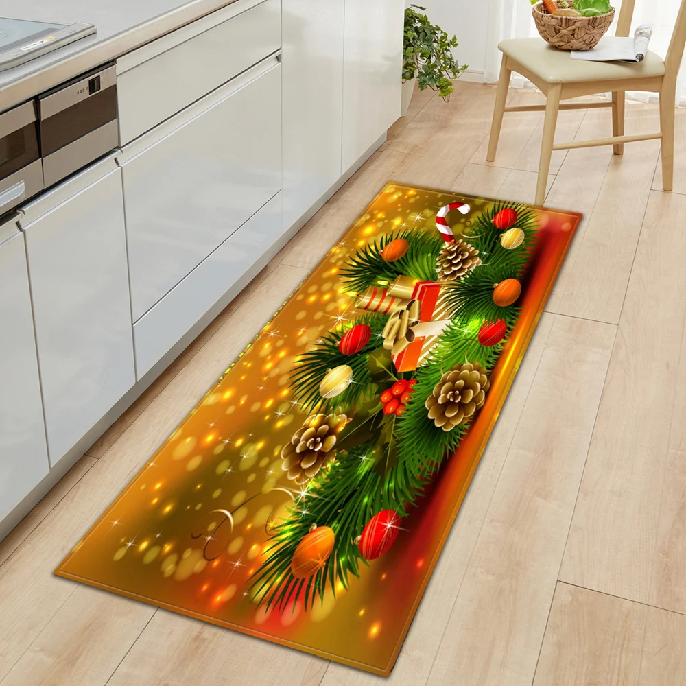 Christmas Kitchen Carpet Entrance Doormat Home Living Room Bedroom Balcony Decoration Long Rug Bath Hallway Anti-Slip Floor Mat floor mat,plush rug,decorative carpet,silk wool rug,plush carpet,non slip carpet,imitated cashmere carpet,kitchen mat