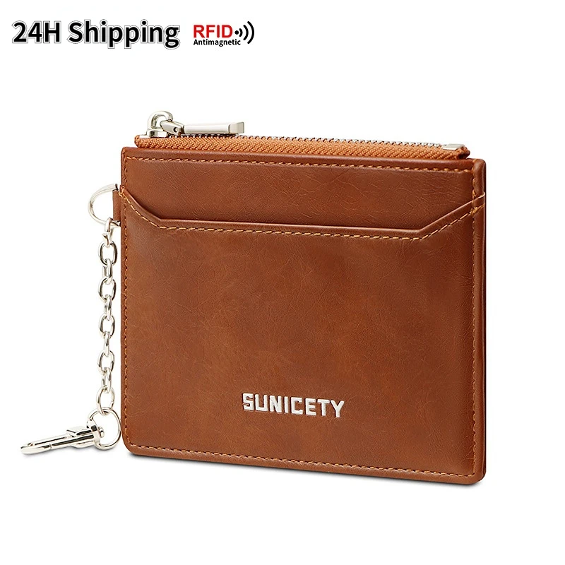 

New Arrival Thin Vintage Men's Genuine Leather Small Wallet Slim Credit Card Holder Money Bag ID Card Case Mini Purse For Male