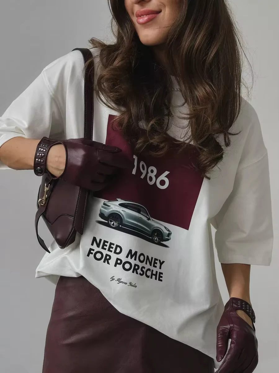 Western Style Ins Fashion Lazy Round Neck Top European and American Street Y2K Versatile Pure Cotton Short-sleeved T-shirt Top