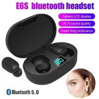 TWS E6S Wireless Bluetooth Earphones By Mic LED Display Stereo Noise Cancelling Headset With Charging Cable For All Smartphone 2