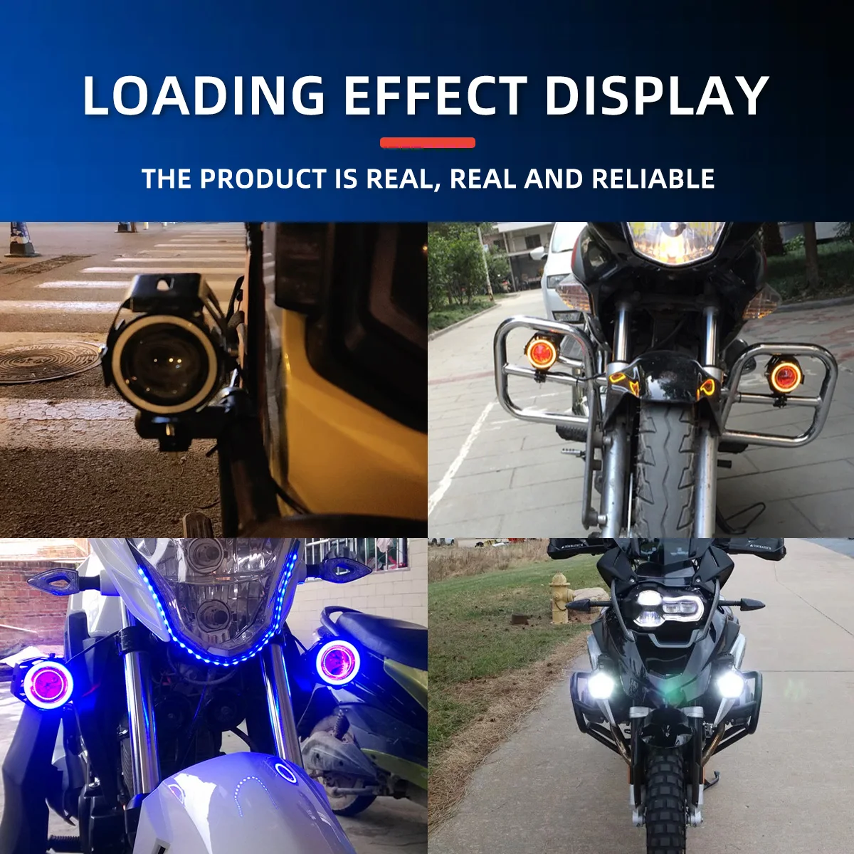 2pcs Mini U7 Angel Eye RGB Motorcycle Headlight LED Spotlight Fog lamp High low beams moto Headlamps lens scooter Driving lights