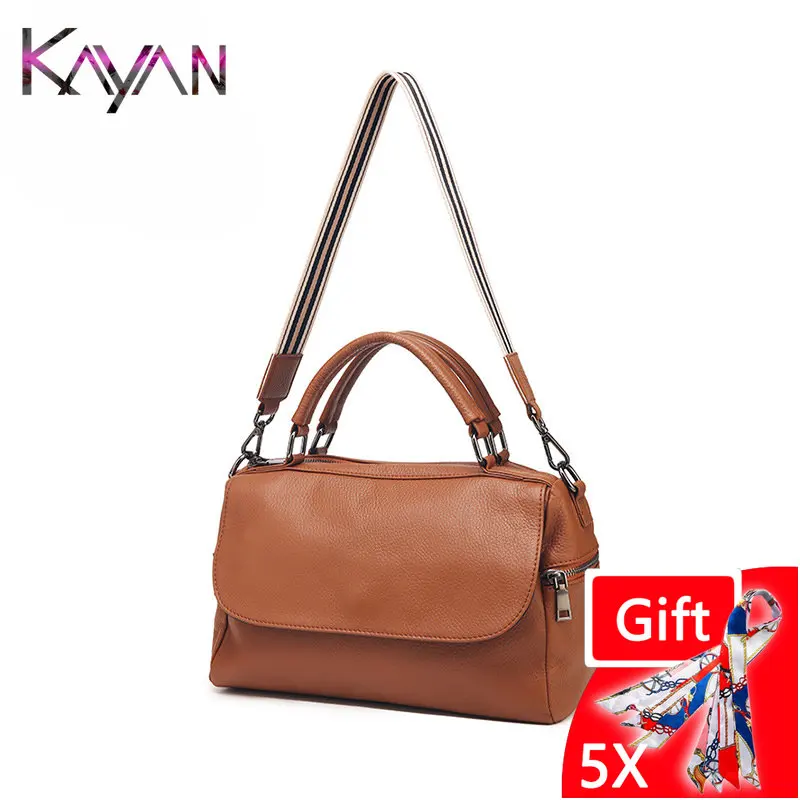 

New In Women Shoulder Doctor Bag Genuine Leather Fashion Female Handbag Vintage Crossbody Boston Bag Casual Flap Messenger