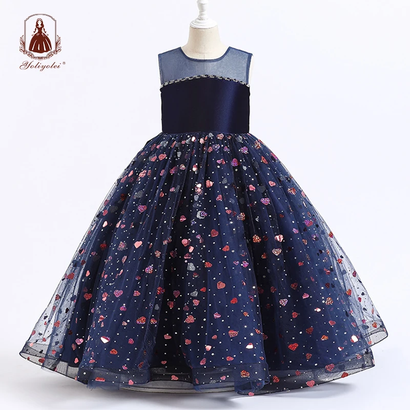 

Yoliyolei Fashion 7 Year Dress Christmas Halloween Wedding Flower Girl Even Dress Long V Back A-line Children Ceremonial Costume