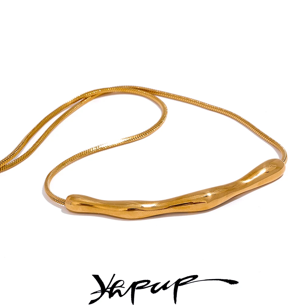 Yhpup Women 18K Gold PVD Plated Clavicle Necklace