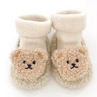 Winter 0-18 Months Newborn Baby Cotton Booties Infant Toddler Girls Boys Soft Bottom Snow Boot Shoe Cute Knit Plush Warm Boots 3