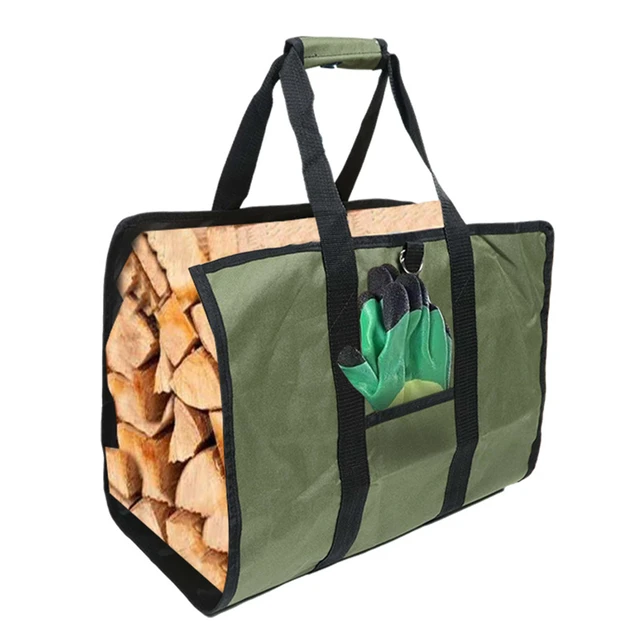 Grand sac de transport en toile pour bois de chauffage, porte bûches  d'intérieur portable résistant à l'usure (beige) : : Outils et  Bricolage