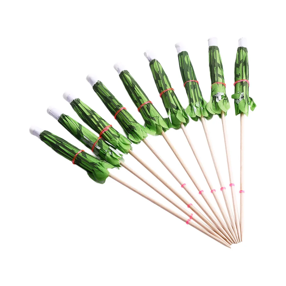 10pcs Tropical Coconut Palm Tree Paper Umbrella Cocktail Fruit Picks Cupcake Toppers Hawaii Birthday Wedding Party Decorations