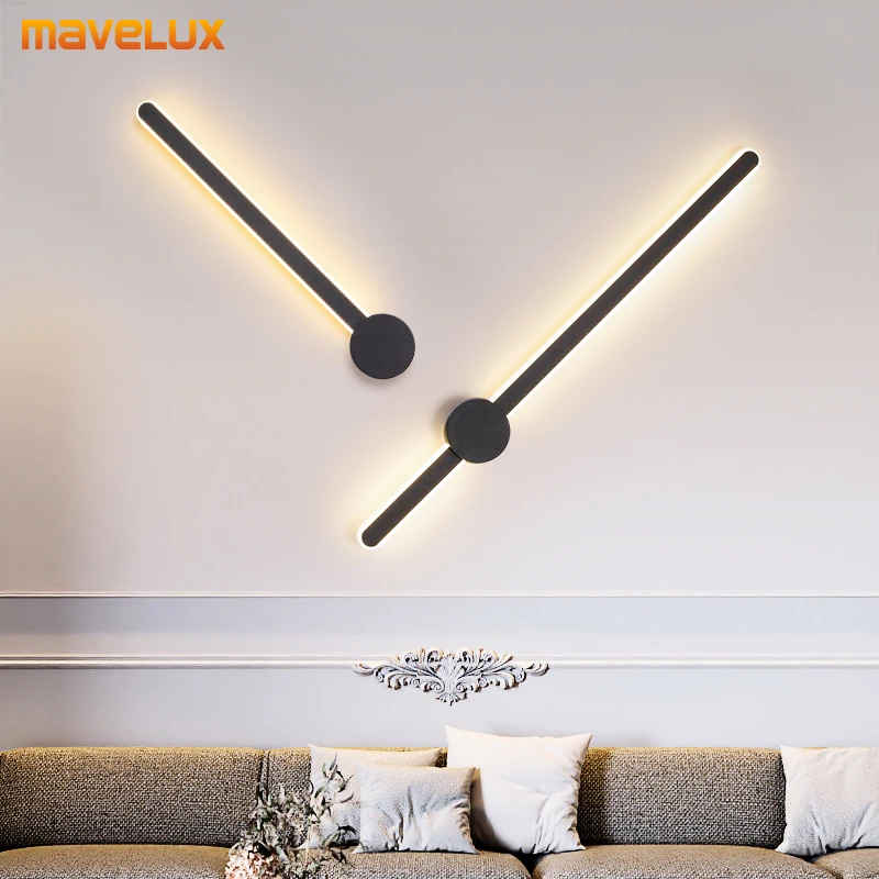 

Black&Gold&White Strip LED Wall Lamp For Bedroom Living Room Study Kitchen Corridor Balcony Porch Apartment Villa Lighting