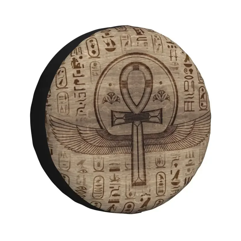 

Egyptian Cross Ankh Spare Tire Cover for Jeep Pajero Ancient Egypt Hieroglyphics SUV RV Camper Car Wheel Protectors Accessories