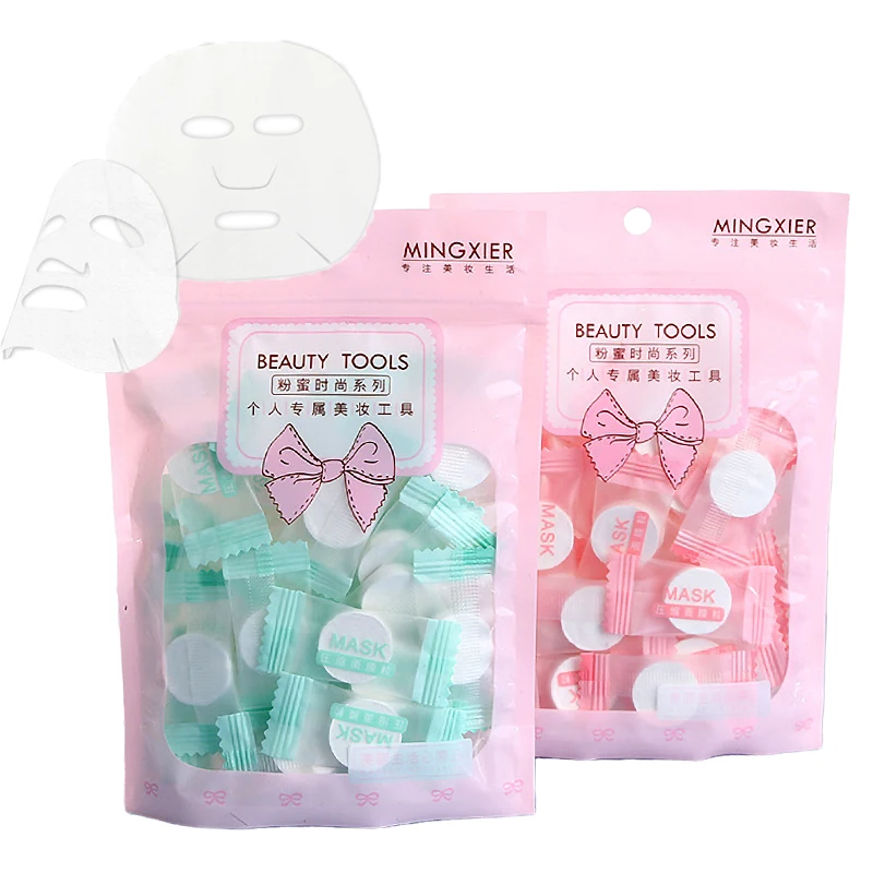 

Ultra-Thin Disposable Compression Facial Mask Cotton Face Sheet Moisturizer Face Skin Care Wrapped Mask Paper 15/30/50/100pc/Bag
