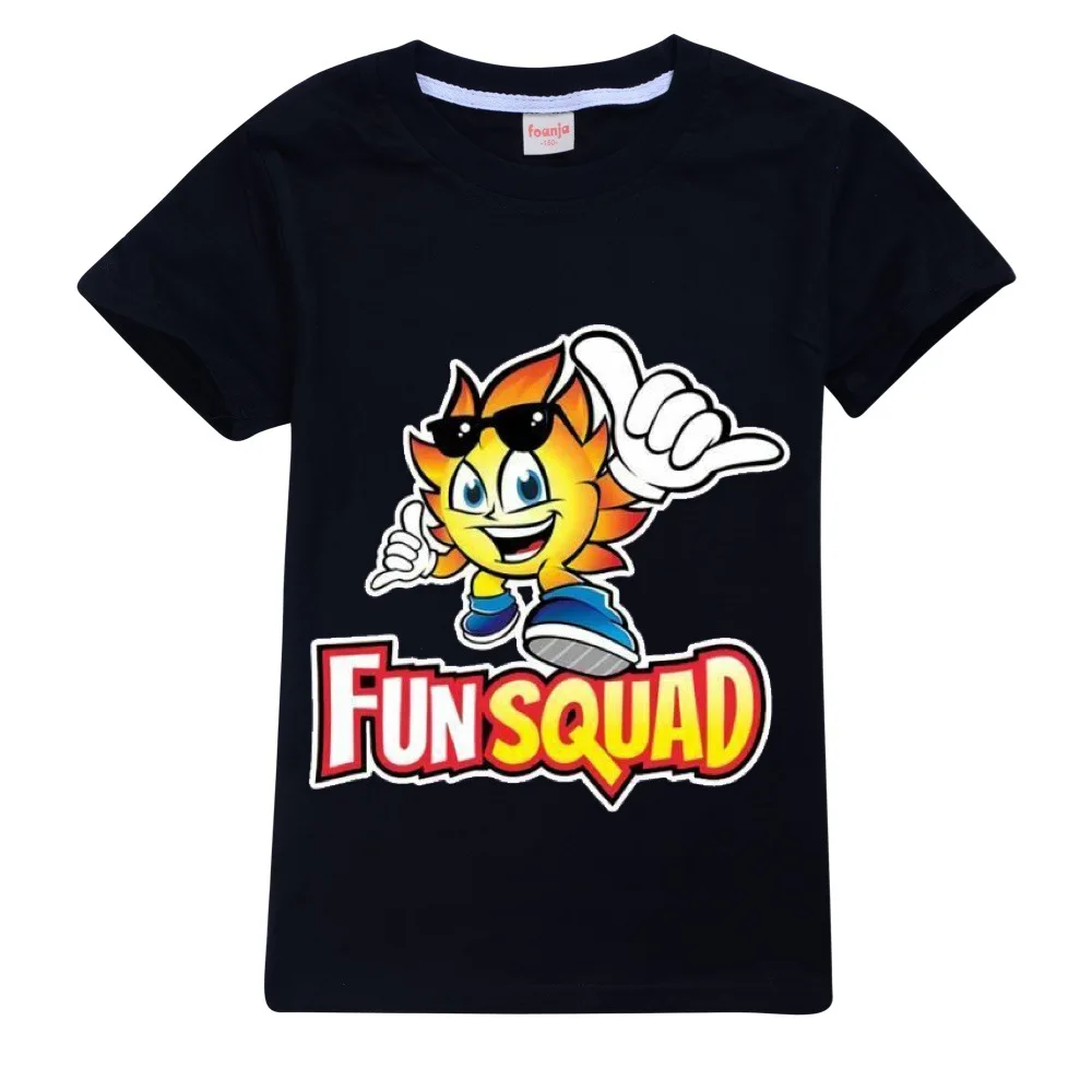New Boys Summer Clothes Kids Cosplay Fun Squad Gaming T-shirt Pullover 100% Cotton Leisure Fashion Children Boys Girls Tees Tops 4