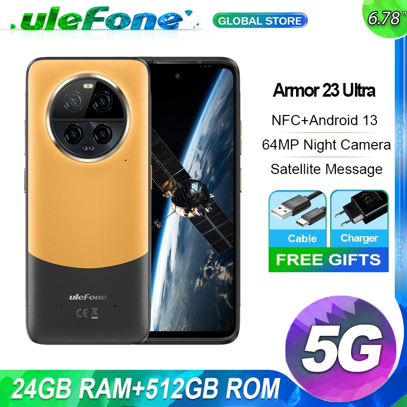 Ulefone Armor 23 Ultra 5G Rugged Phone 24GB+512GB 6.78 inch Android 13  Unlocked