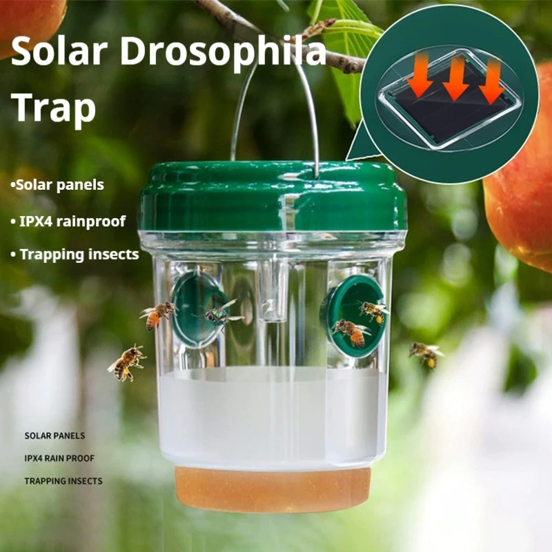Solar Wasp Trap Fly Trap Outdoor Hanging Fly Catcher Safe Non-Toxic Bee Flies Hornet Traps Garden Fruit Catcher