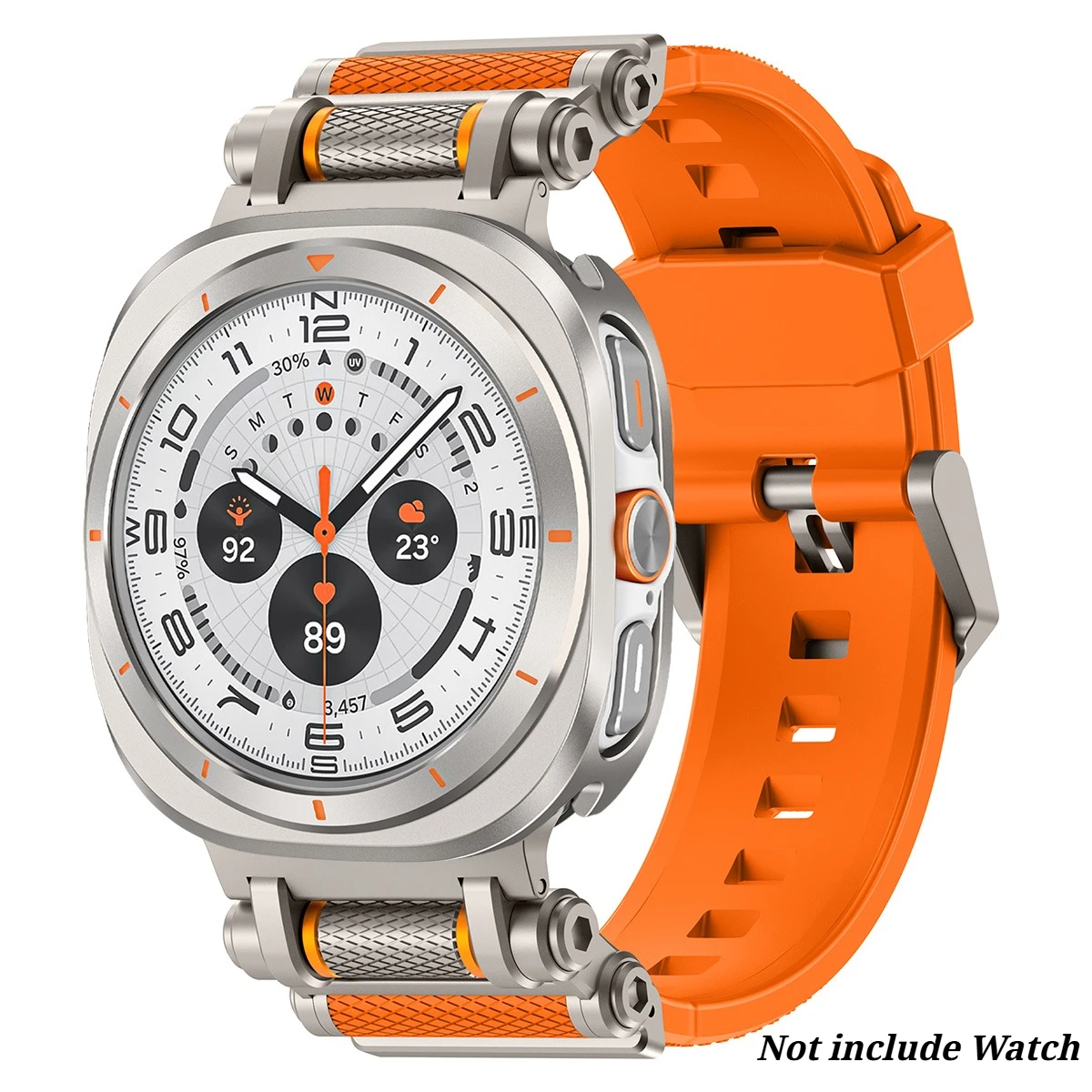 Premium Metal Case with Soft Silicone Strap for Galaxy Watch Ultra - Stylish Smartwatch Accessories