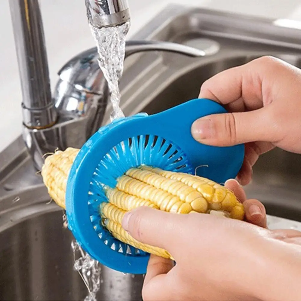Fruit Cleaner Brush Multifunctional Non-slip Reusable Corn Whisker Removal Kitchen Corn Desilker Vegetable Brush