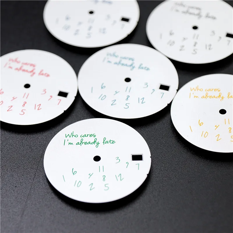 28.5mm Watch Dial Who Cares Lt's Already Late For Nh35 Nh36 NH34 Mechanical Movement Skx Mods Watch Face Accessories watch face accessories,watch dial accessories