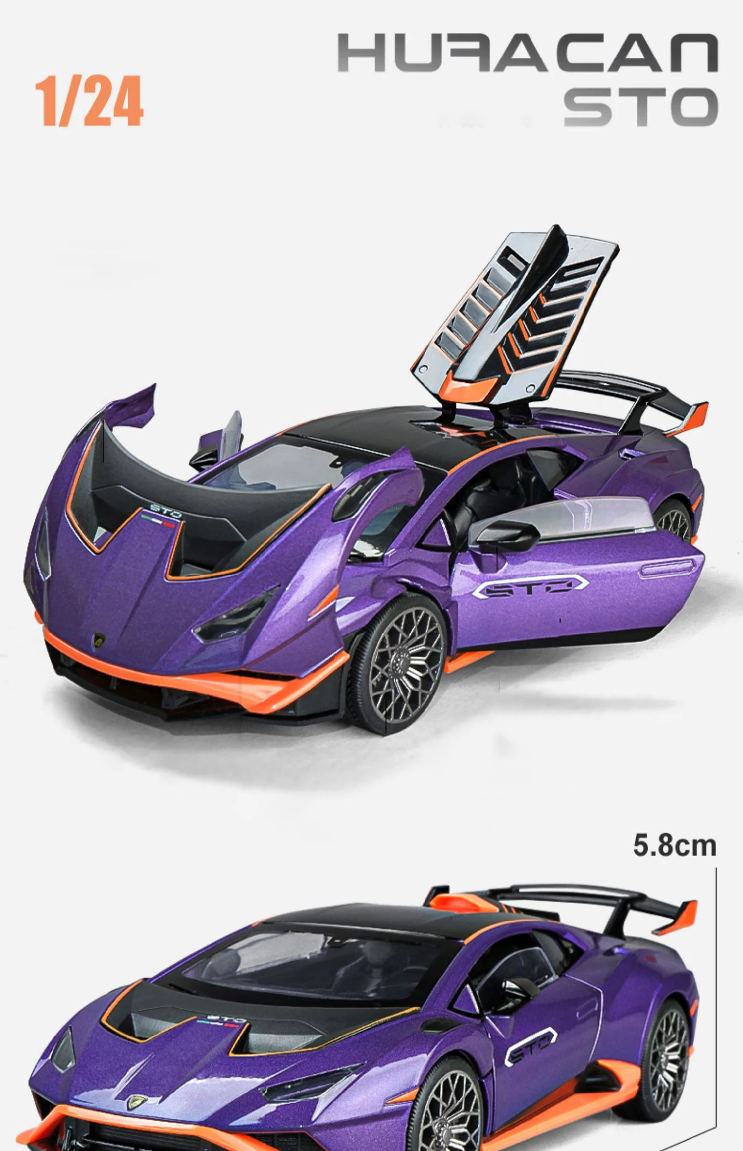 Lambos Huracan STO 1:24 Ölçekli Model Araba