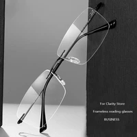 Fashion Business Anti-blue Light Frameless Reading Glasses Women Anti-fatigue Presbyopic Glasses Computer Grade Glasses 1