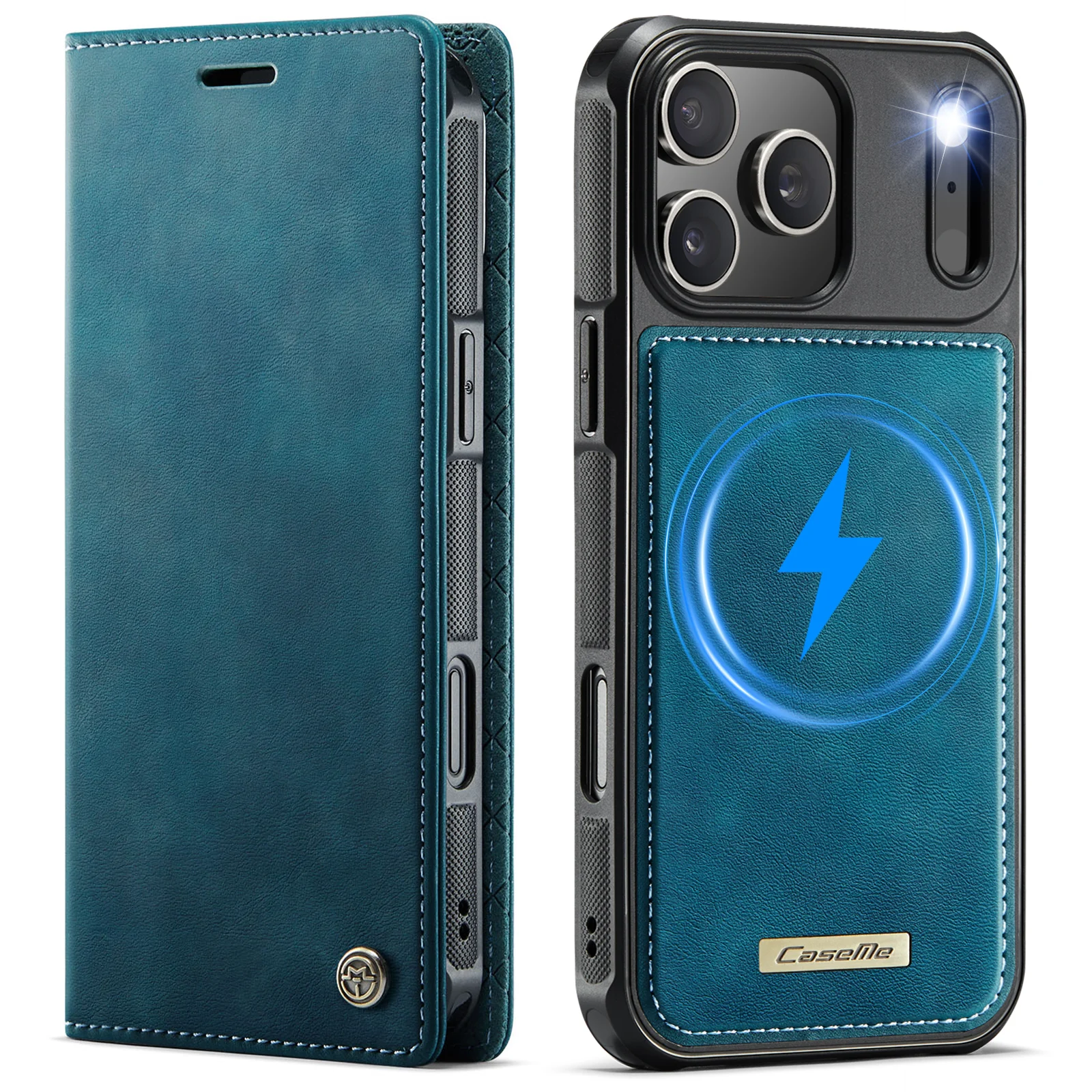 Leather Detachable Wallet Case with Magnetic Flip