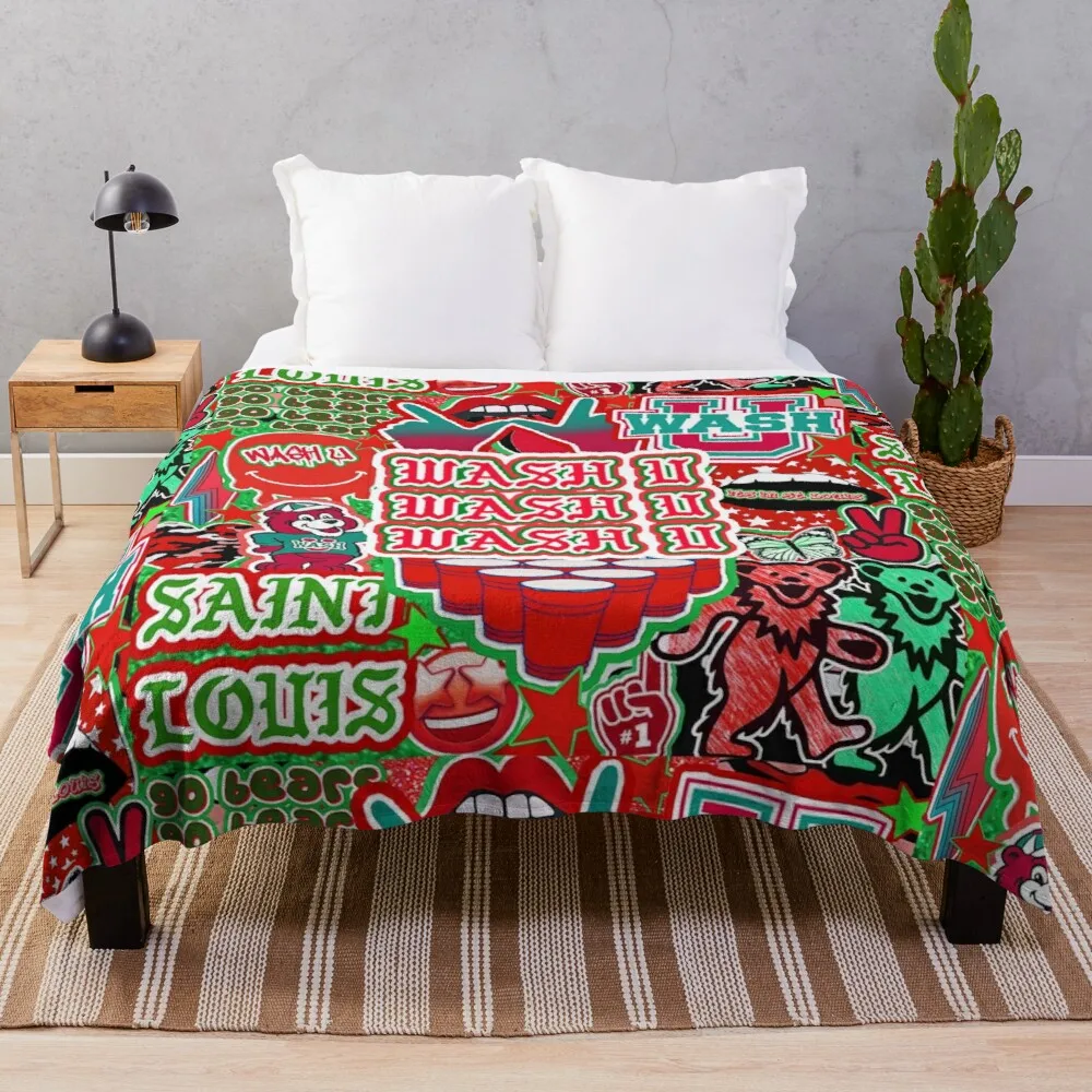 W A S H U Throw Blanket Big Thick Furry Couple Blanket Fashion Sofa