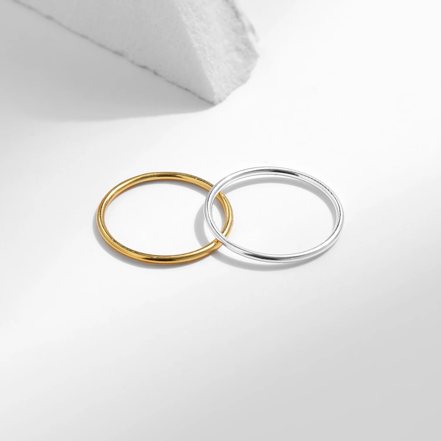 Silver Rings 925 Sterling Silver Minimalist Thin Stackable Fashion Rings Classic Gold Color Fine Jewelry For Women Girl Party Gifts