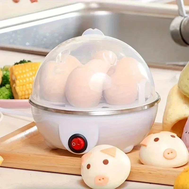 Electric Steamer Cooker for 7 Eggs with Auto Power Off Compact Breakfast Machine for Steamed Custard Hard or Soft Boiled Eggs