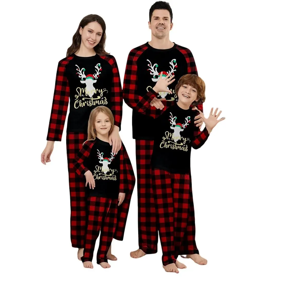 Pijamas familiares a juego de Navidad 2025, pijamas con estampado Dear Merry Xmas, conjunto de ropa de dormir para adultos y niños, mono de bebé + ropa para perros