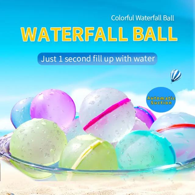 6PCS Water Bomb Ball Reusable Water Balloons Absorbent Ball Outdoor Pool Beach Play Toy Party Favors Summer Water Fight Games 2