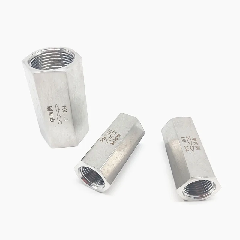 1/8 1/4 3/8 1/2 3/4 1 BSP Female Hex One Way Check Valve Non-Return Inline 304 Stainless Steel ss 304 stainless steel valve 1 8 1 4 3 8 1 2 bsp equal female thread flow control shut off needle valve