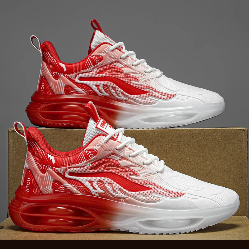 Men's Fashionable Breathable Lace-Up Fabric Sneakers, Casual Outdoor Running Walking Shoes, Lightweight Men's Shoes