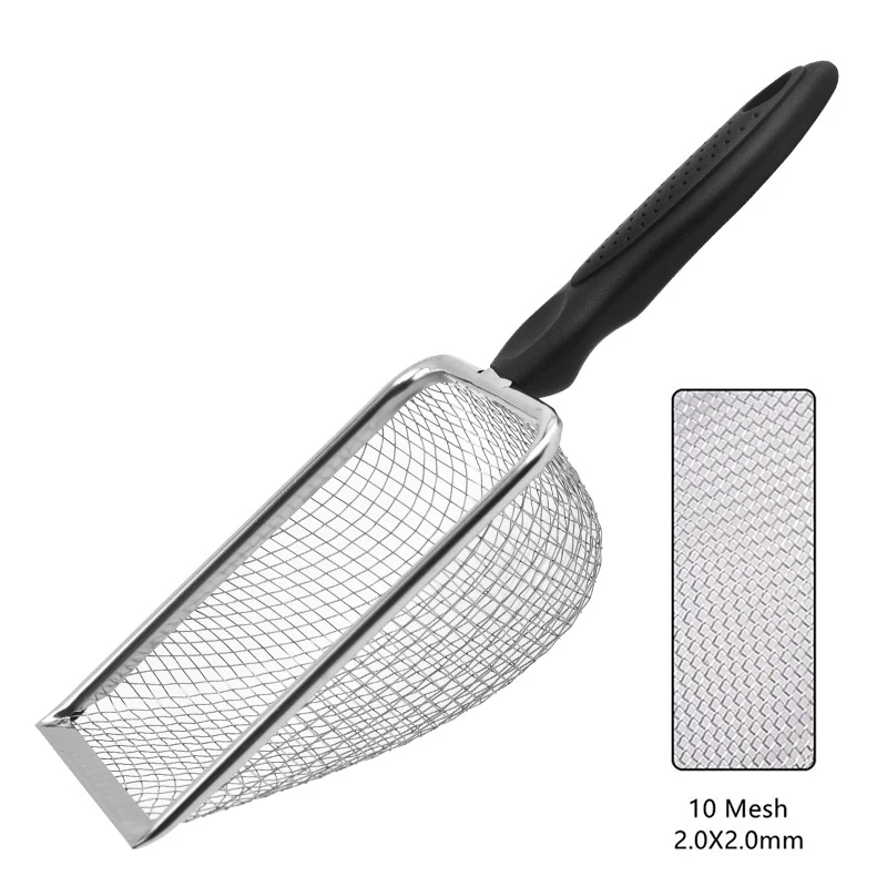 1PC Pet Cleaning Tools Stainless Steel Feces Shovel Net Cat Litter Shovel Reptiles Lizard Sand Mesh Screen Fecal Spoon