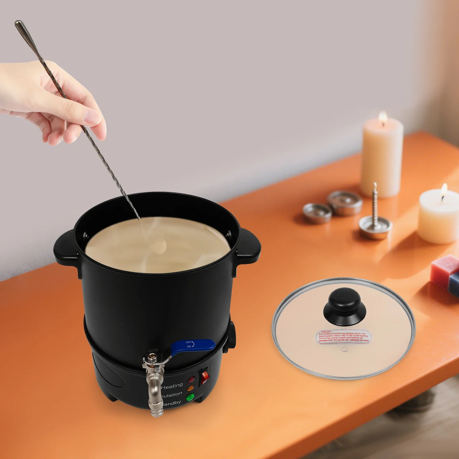 Electric Wax Melter with Temperature Control for Candle Making
