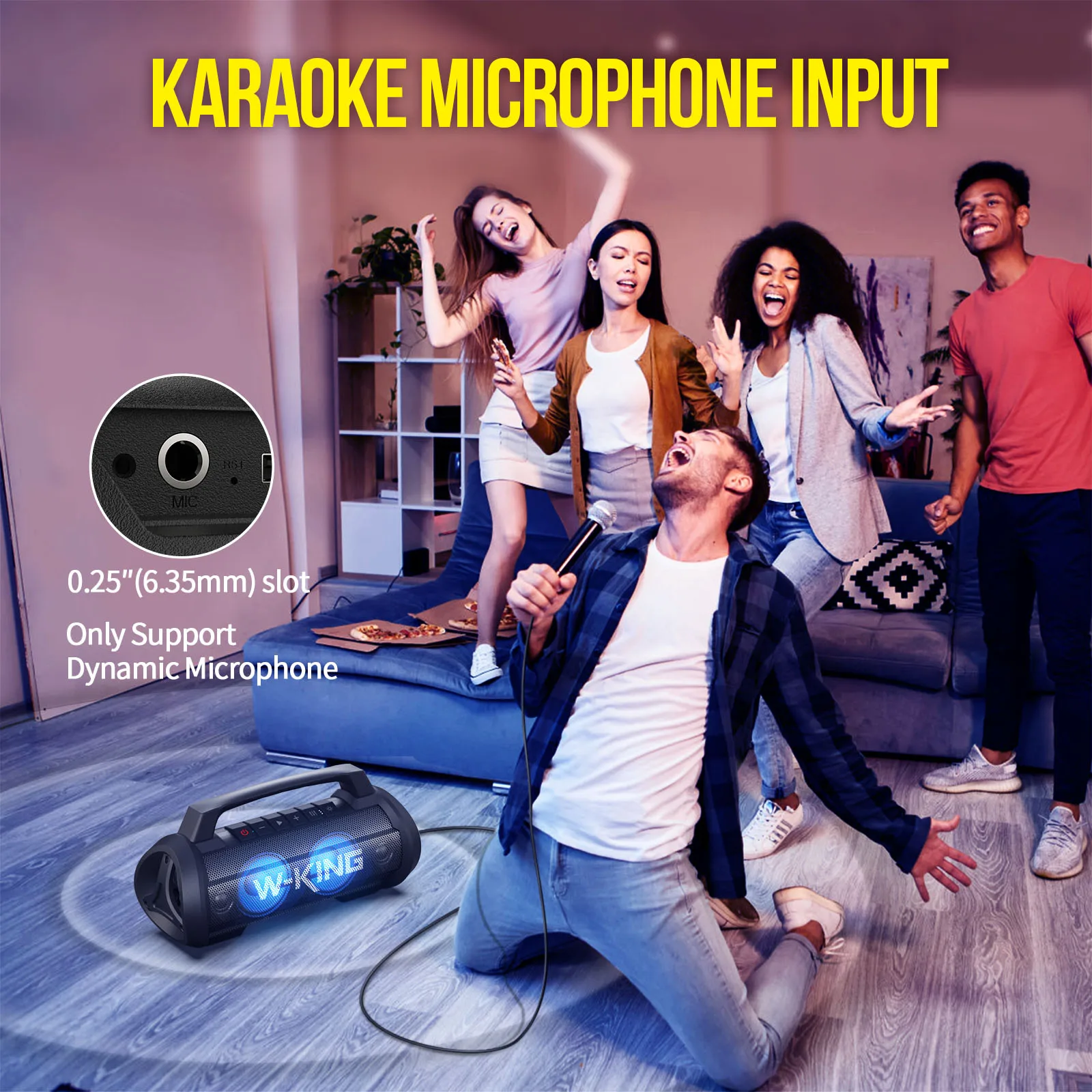 W-KING Portable Bluetooth Speaker, 120W Peak 70W Loud  Wireless Speaker With Subwoofer,IPX6 Waterproof Outdoor,42H Playback 6