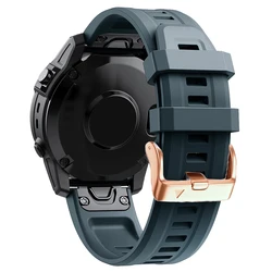 Elegant Silicone Quickfit Watchband Strap for Women - Compatible with Garmin Fenix Series (Navy)