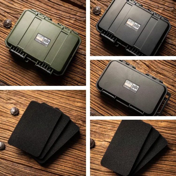 

LAUTIE EDC Portable Storage Box Waterproof Spinner Case ABS Shockproof Slider Container Sponge Mat Box