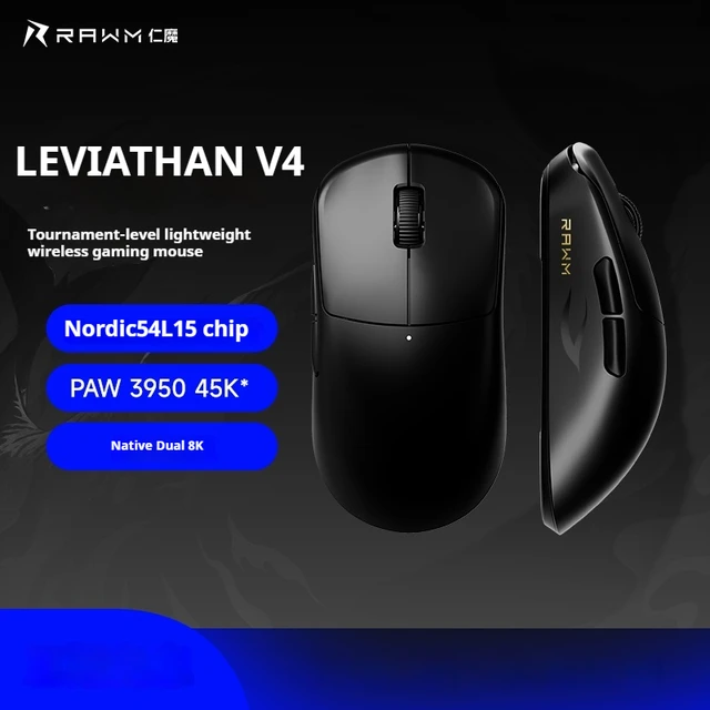 RAWM LEVIATHAN V4 Wireless Gaming Mouse Dual 8K 55g Lightweight