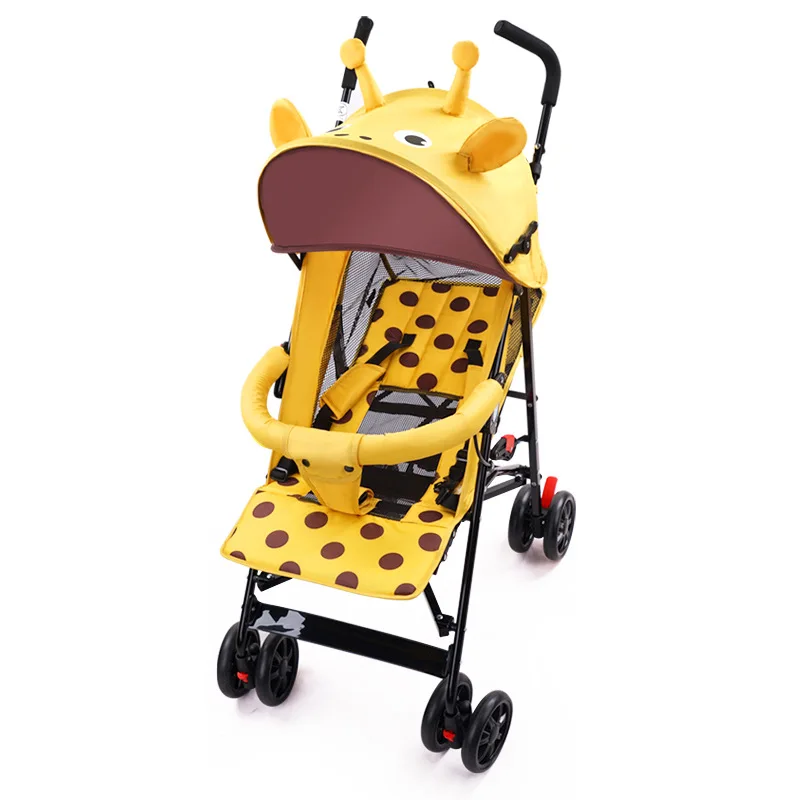 Portable baby stroller Simple folding children's shock absorber car Refreshing and breathable baby carriage Can sit or lie down