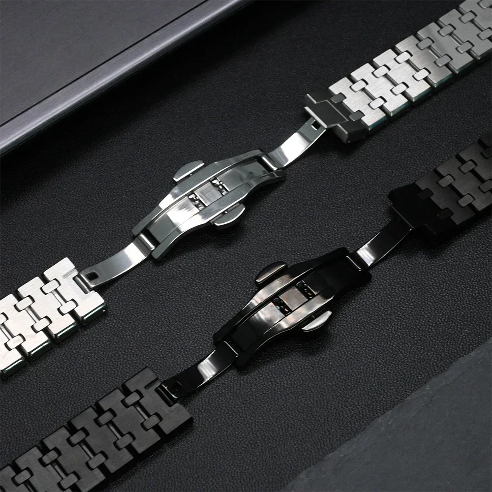 22mm Business Stainless Steel Smartwatch Bracelet Strap