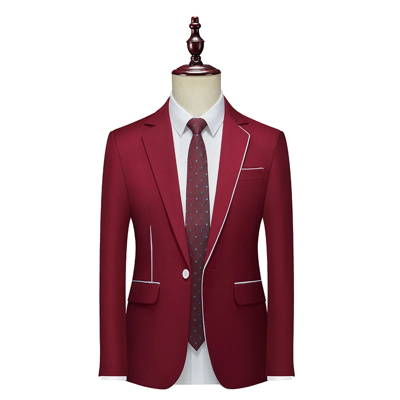 

New Men's Fashion Slim-fit Business Korean Gentleman Trend Breathable Pure Color Everything Casual Handsome Wedding Host Blazer