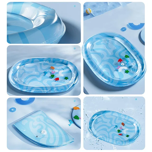 Summer Cooling Ice Mat for Dogs Cats Thickened Non-Slip Water Mat with Fish Sleeping Mat Inflatable Water Bed Interactive Toy 5
