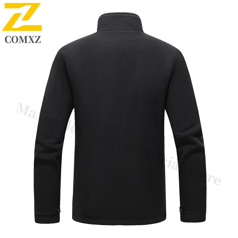 Mens Electric Heated Polar Fleece Jacket Smart Tech Constant Temperature Control Winter Warm Outerwear Windproof Thermal Coat