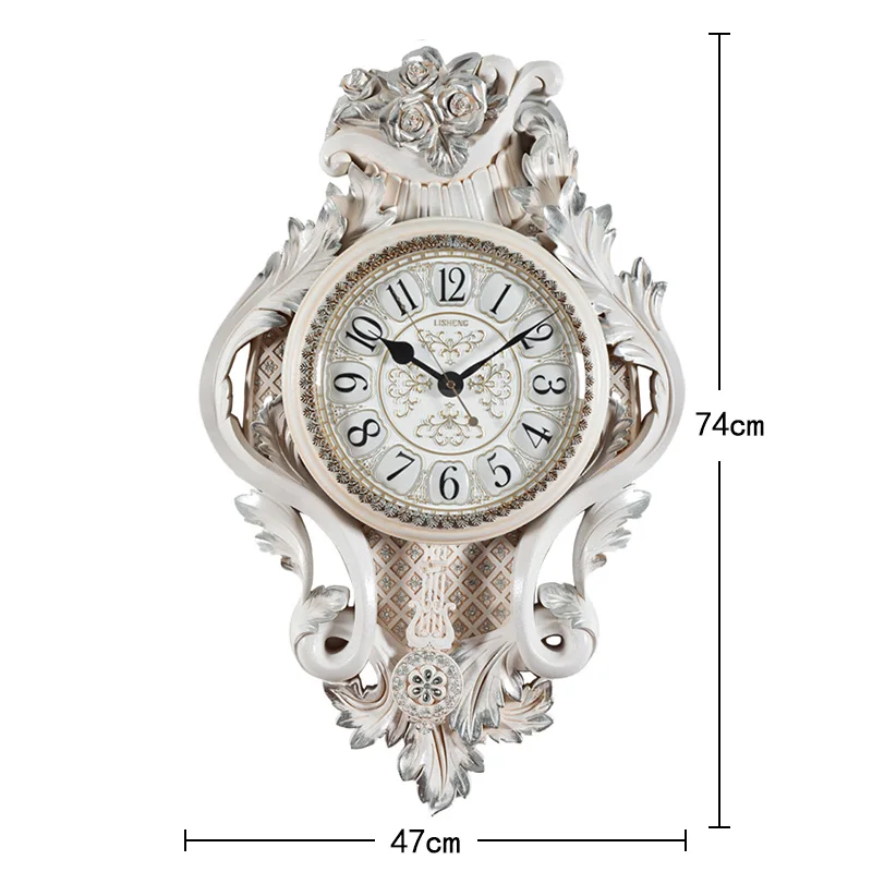 Oversized Swing Mute Wall Clock 3D Engraving Retro Minimalist Clocks B  