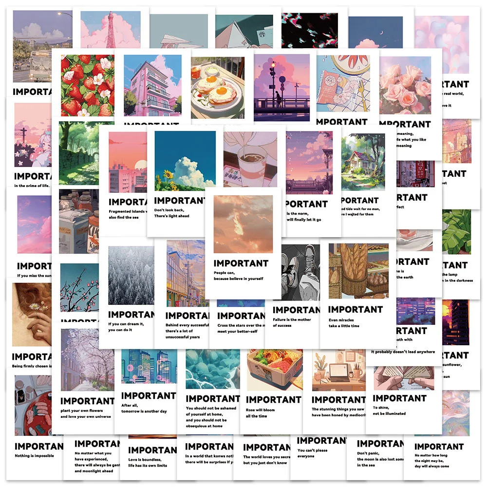 

10/30/50pcs Healing Landscape View Poster Stickers Aesthetic Sticker DIY Phone Case Scrapbook Luggage Graffiti Decals Decoration